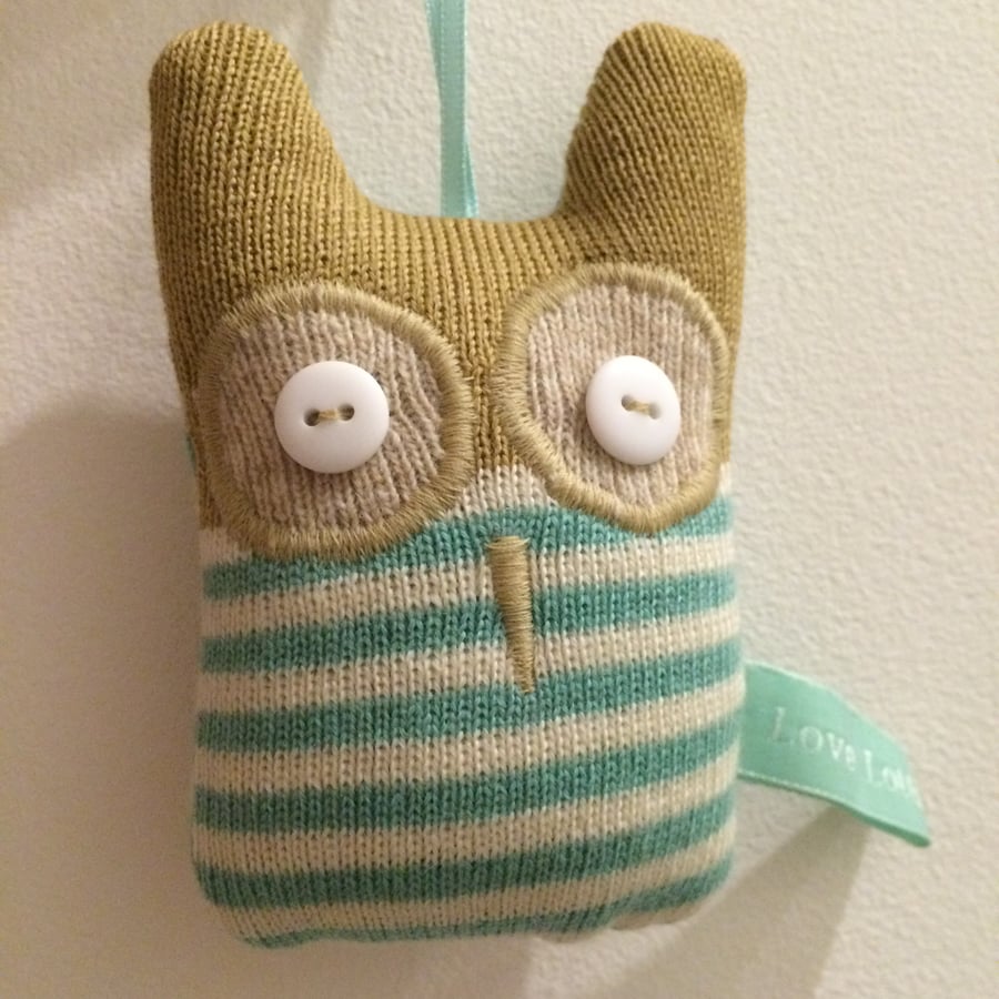 Knitted Lavender Owl decoration