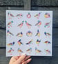 Quirky pigeons art print 