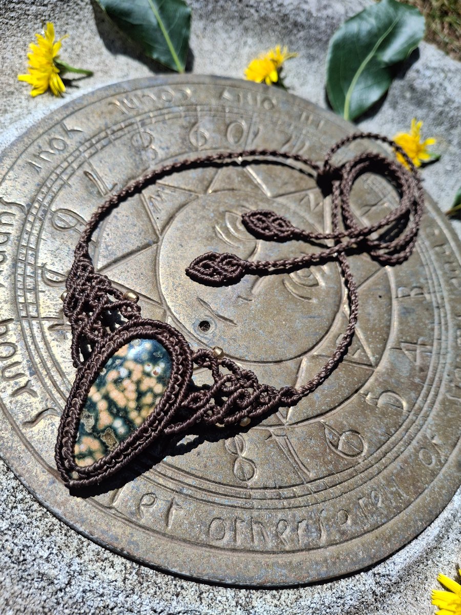 Ocean Jasper Macrame Necklace 