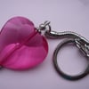 Cerise Pink Heart Keyring