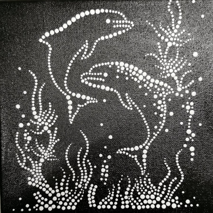 Hand painted dolphin canvas