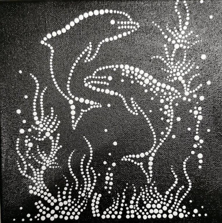 Hand painted dolphin canvas