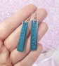 Blue dangle earrings, lightweight colourful minimalist earrings - Image 2