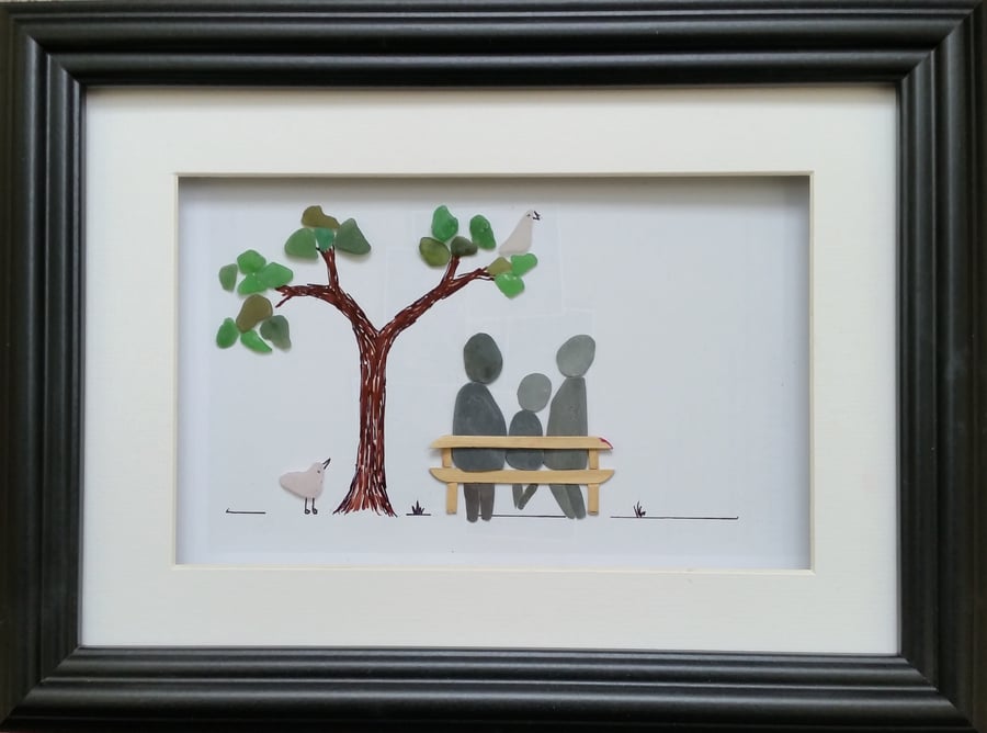 Pebble Art Family, Pebble Pictures, Personalised Family Portrait, Fathers Day,