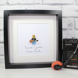 GEORGE MICHAEL - FRAMED LEGO MINIFIGURE - CUSTOM MADE - AWESOME