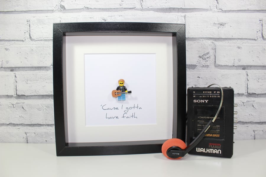 GEORGE MICHAEL - FRAMED LEGO MINIFIGURE - CUSTOM MADE - AWESOME