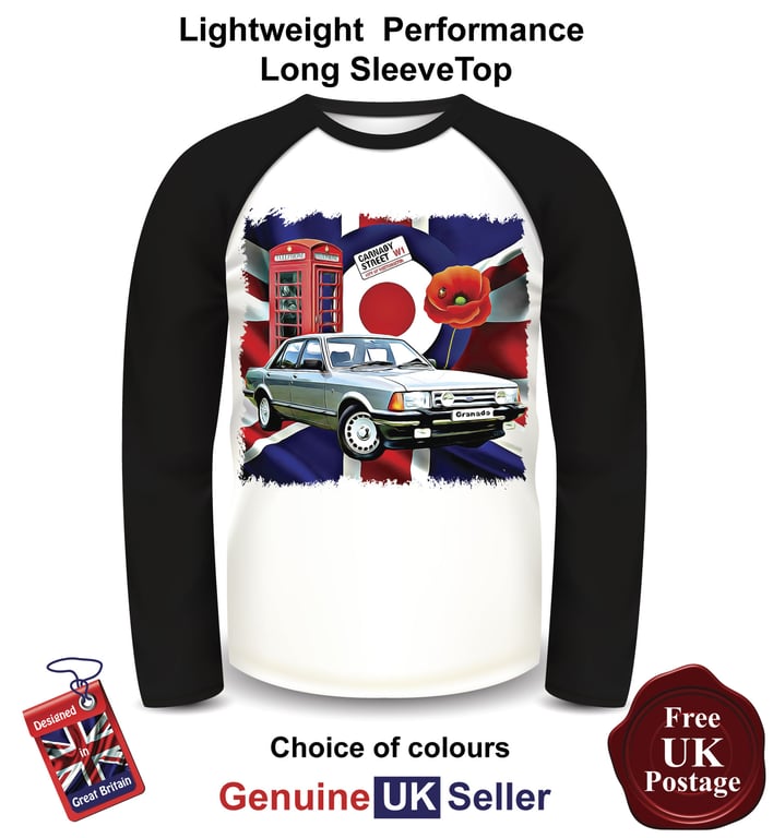 Ford Granada MK2 LongSleeve T Shirt, Ford Granada MK2 Mens Top,