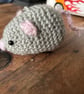 Monty Mouse – Grey Crocheted Keyring - Image 1