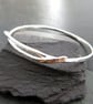 Sterling Silver Bangle, Crossover Bangle, Hallmarked - Image 2