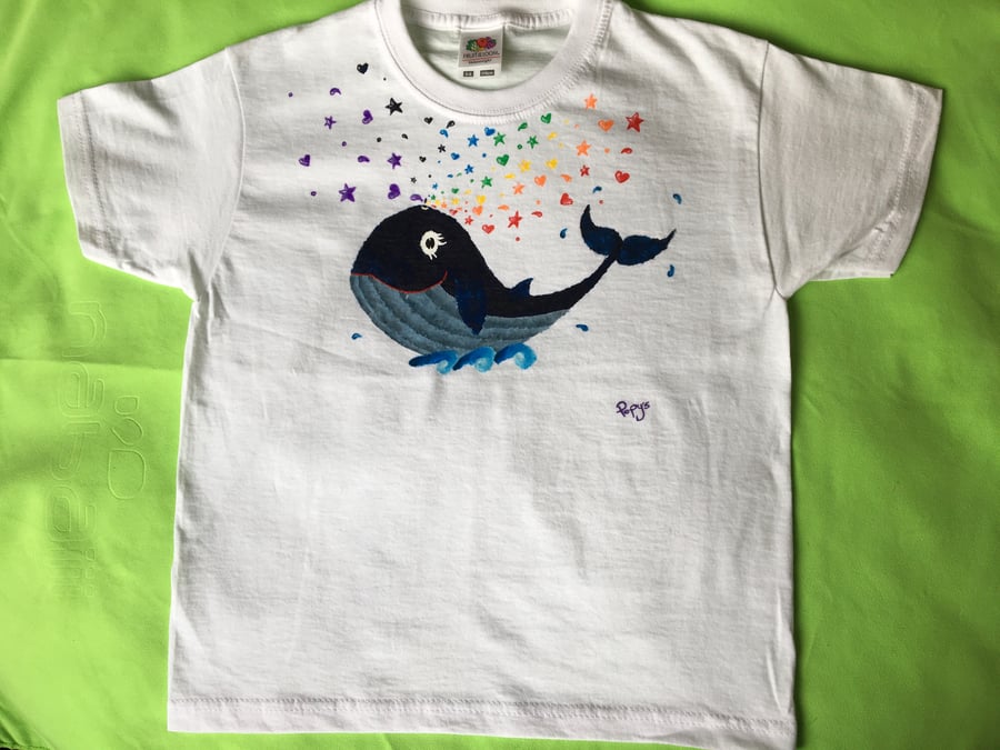 RAINBOW WHALE - kids t-shirt