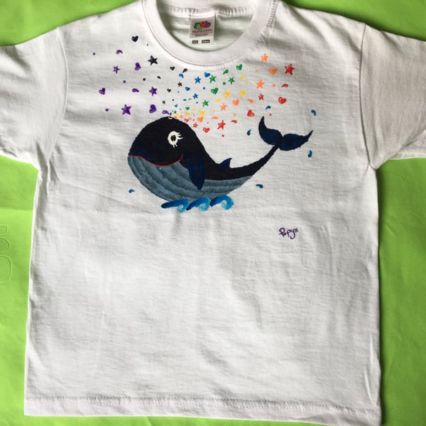 RAINBOW WHALE - kids t-shirt