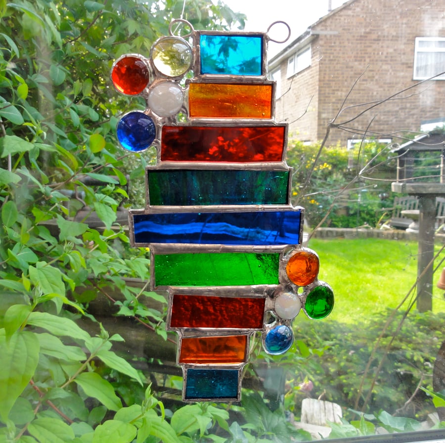 Abstract Stained Glass Suncatcher