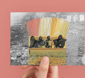 'Respite' card printed from handmade collage 