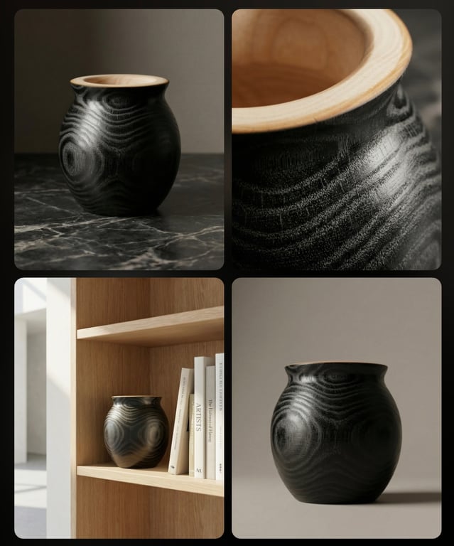 Beautiful unique burnt ash vase