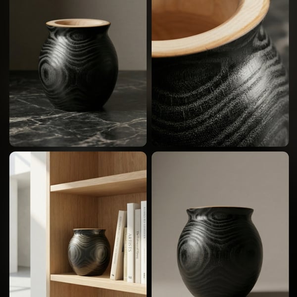 Beautiful unique burnt ash vase