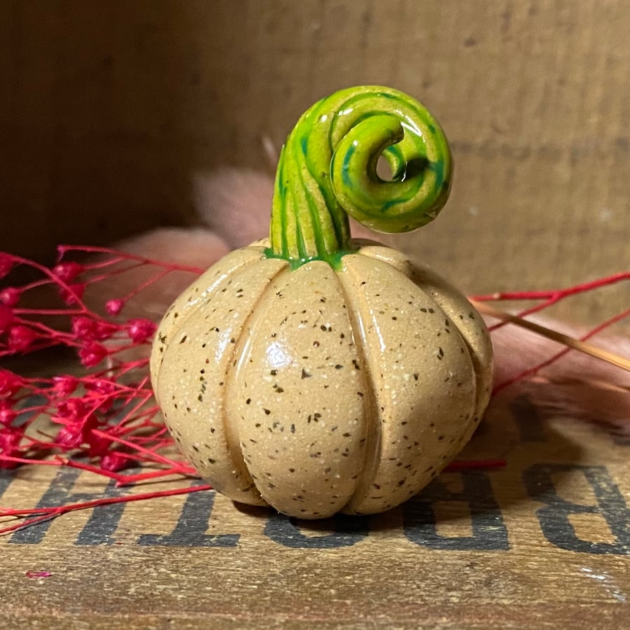 Small standing ceramic pumpkin decoration 