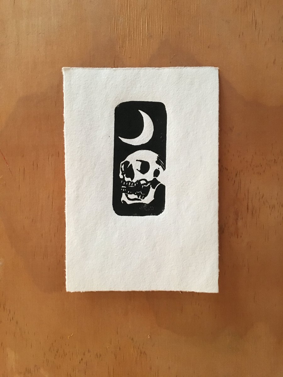 This Too Shall Pass, linocut print in handmade paper.