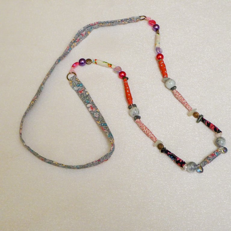 Textile Bead Necklace
