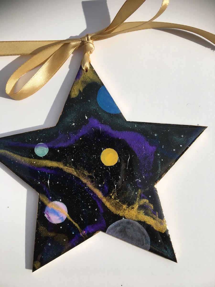 Christmas ornament, Galaxy themed star