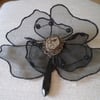 *SALE* Steampunk Vintage Jet Corsage Brooch