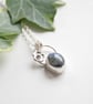 Silver botanical necklace with labradorite, gemstone necklace - Image 5