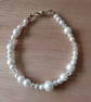 Handmade Snow and Ice Bracelet with faux pearls and AB crystals Summer Seconds   - Image 2