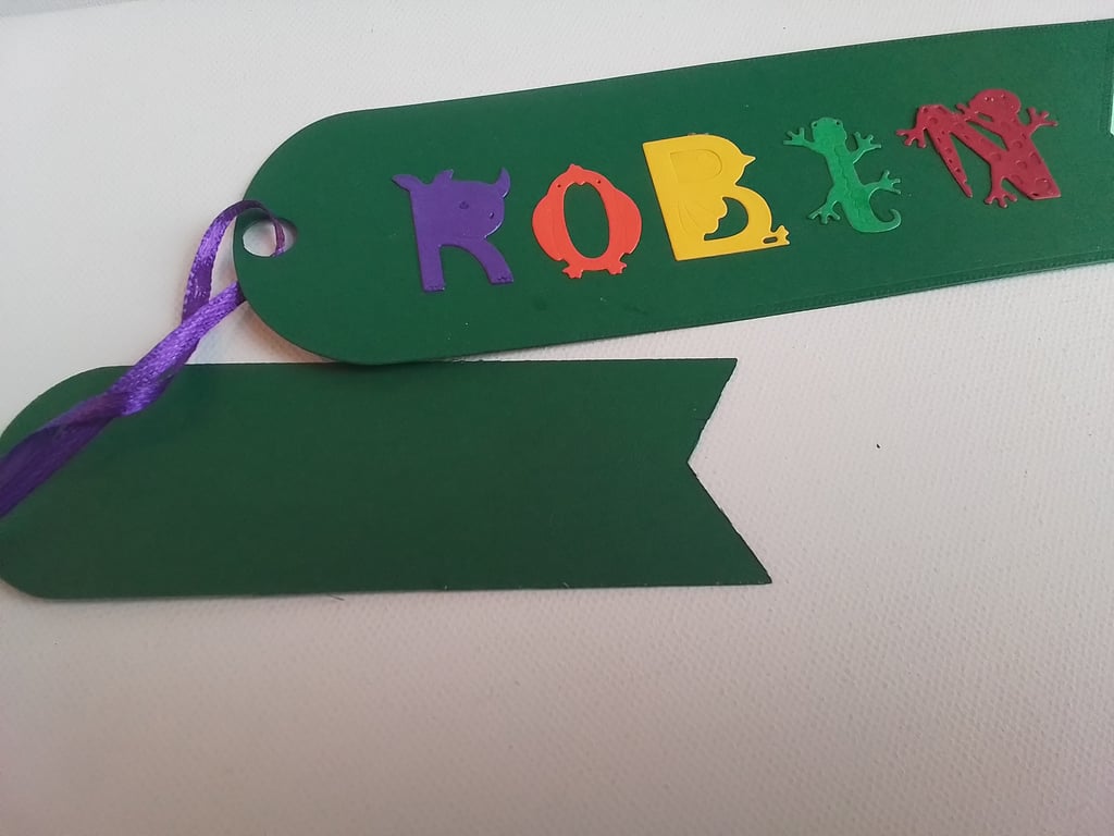Book mark. Personalised book mark. Made to order. Animals.. Ref 130