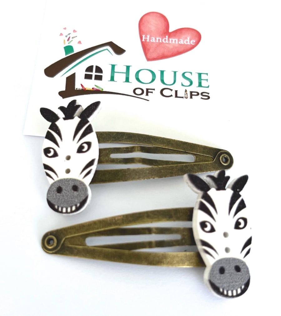 Victorian Hair Clip Collection - Zebadee Zebra Hair Clips - Zebra Hair Snaps - Z