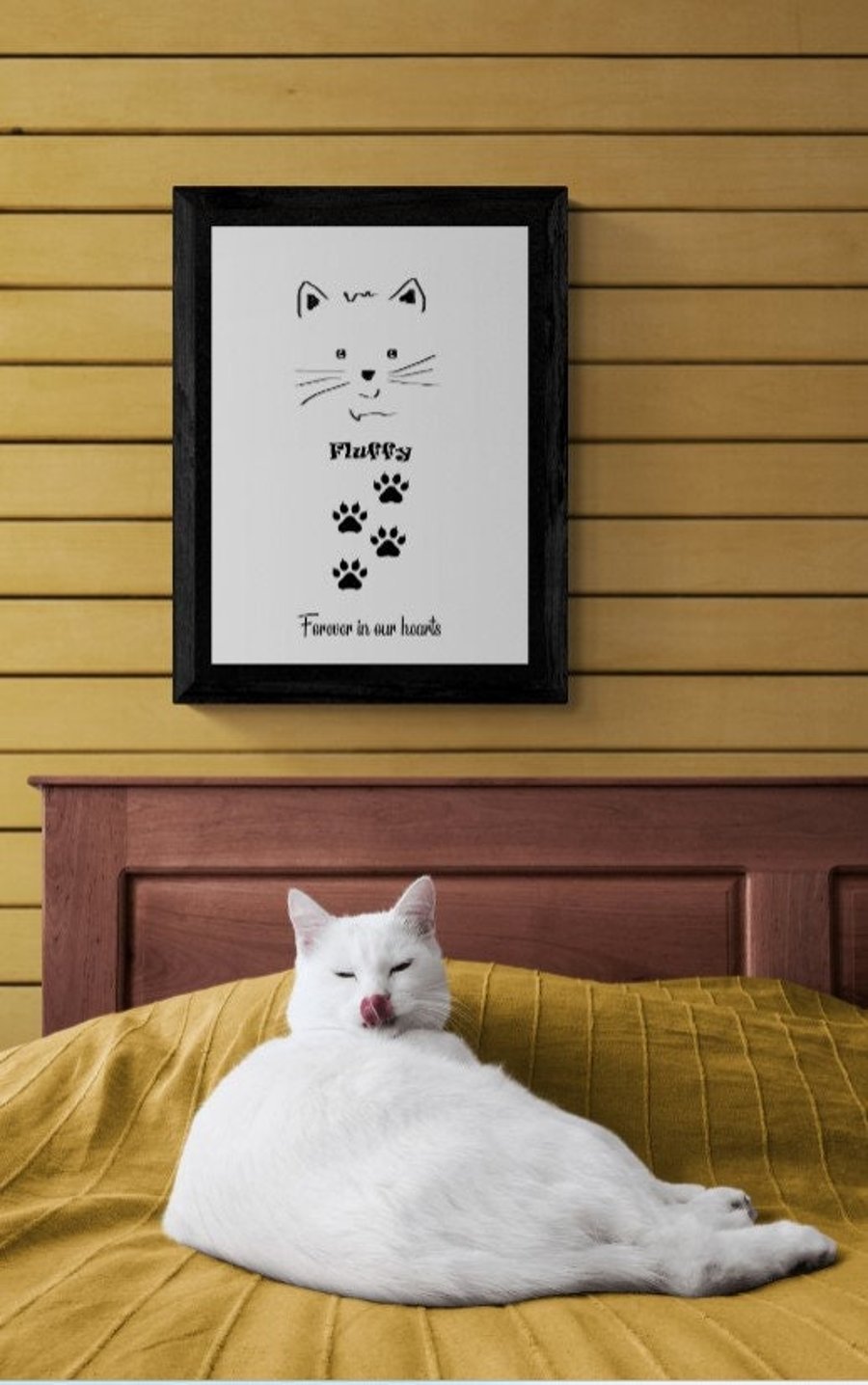 Cat pet loss memorial framed print