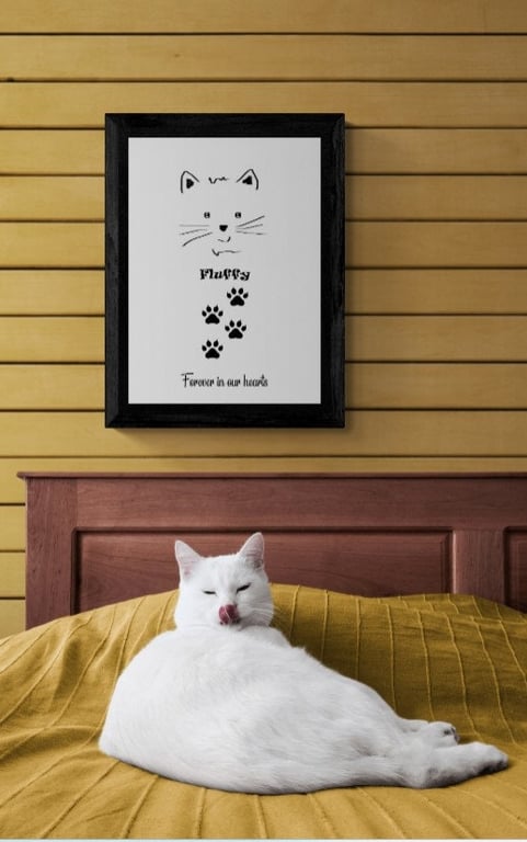 Cat pet loss memorial framed print