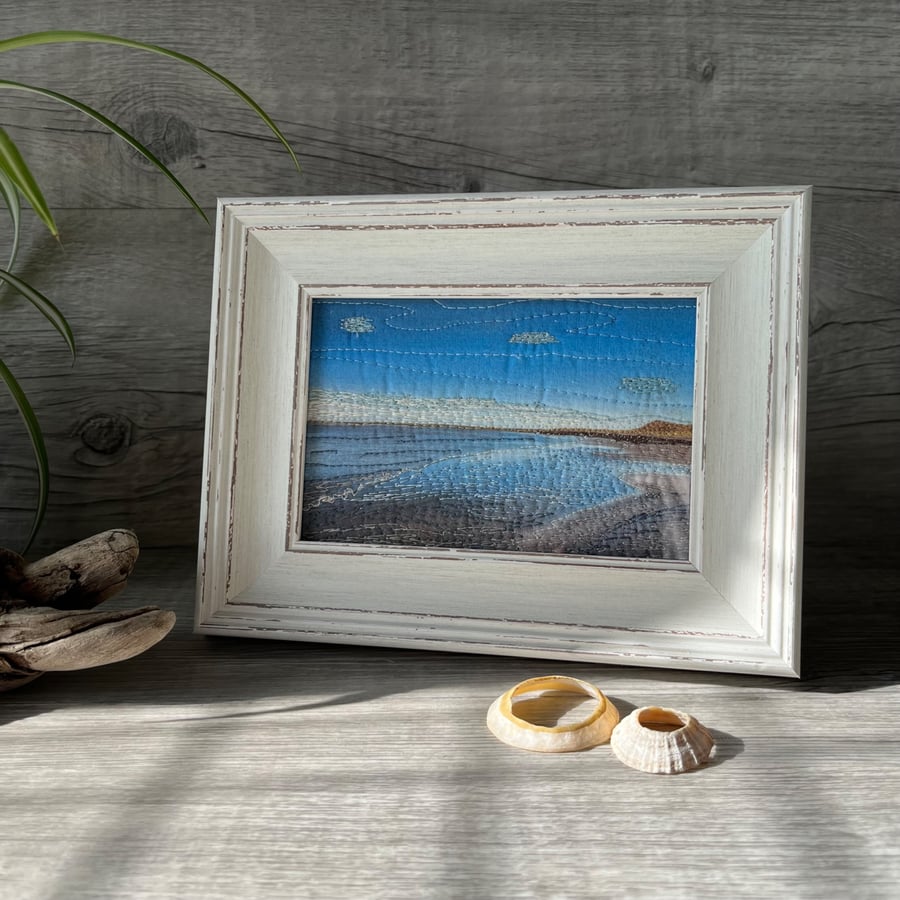 Stitched Scotland Coastal Seascape Textile Art 