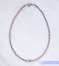 Bracelet dainty sterling silver & Swarovski pink glass pearl asymmetric pattern  - Image 6