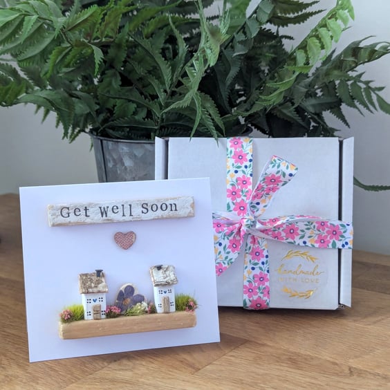 Summer Seconds Get Well Soon Card With Removable Wooden Cottage Gift
