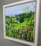 Original Acrylic Painting - wild flower painting wooden box canvas framed - Image 2