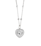 Sterling Silver Pendant Necklace Heart Rays Charm Necklace 