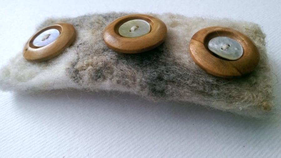 Natural Wool Hair Clip Folksy