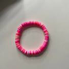 a hot pink clay bead bracelet with shades of bright pink!!!