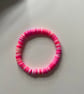 a hot pink clay bead bracelet with shades of bright pink!!!