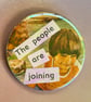 Holographic collage pin badge - the people are joining
