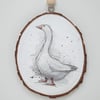 Duck wooden slice hanging decoration, rustic decor