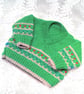 V-Neck Jumper with Flower Pattern at Hem and Cuffs, Baby Shower Gift, Baby Gift - Image 9