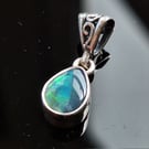 10x7mm Free Form Lightening Ridge Opal Doublet Pendant