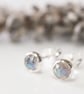 Labradorite rose cut stud earrings - Image 1