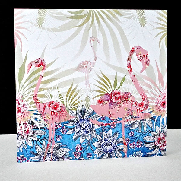 Pineapple Fern Flamingo Card