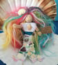 Tiny Rainbow And White Mermaid Doll Hanging Decoration