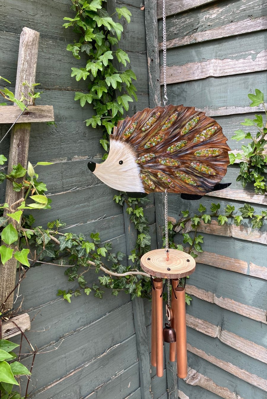 Hedgehog sun catcher and wind chime. Free shipping 