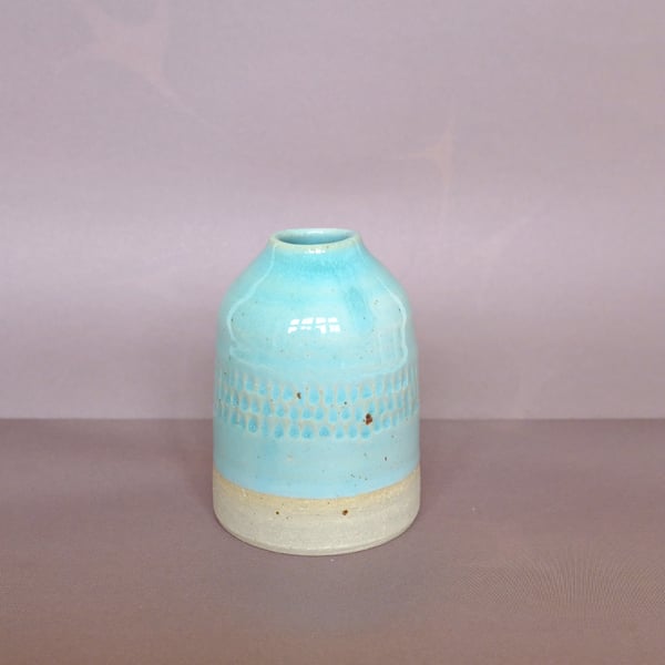 Mini turquoise bud vase