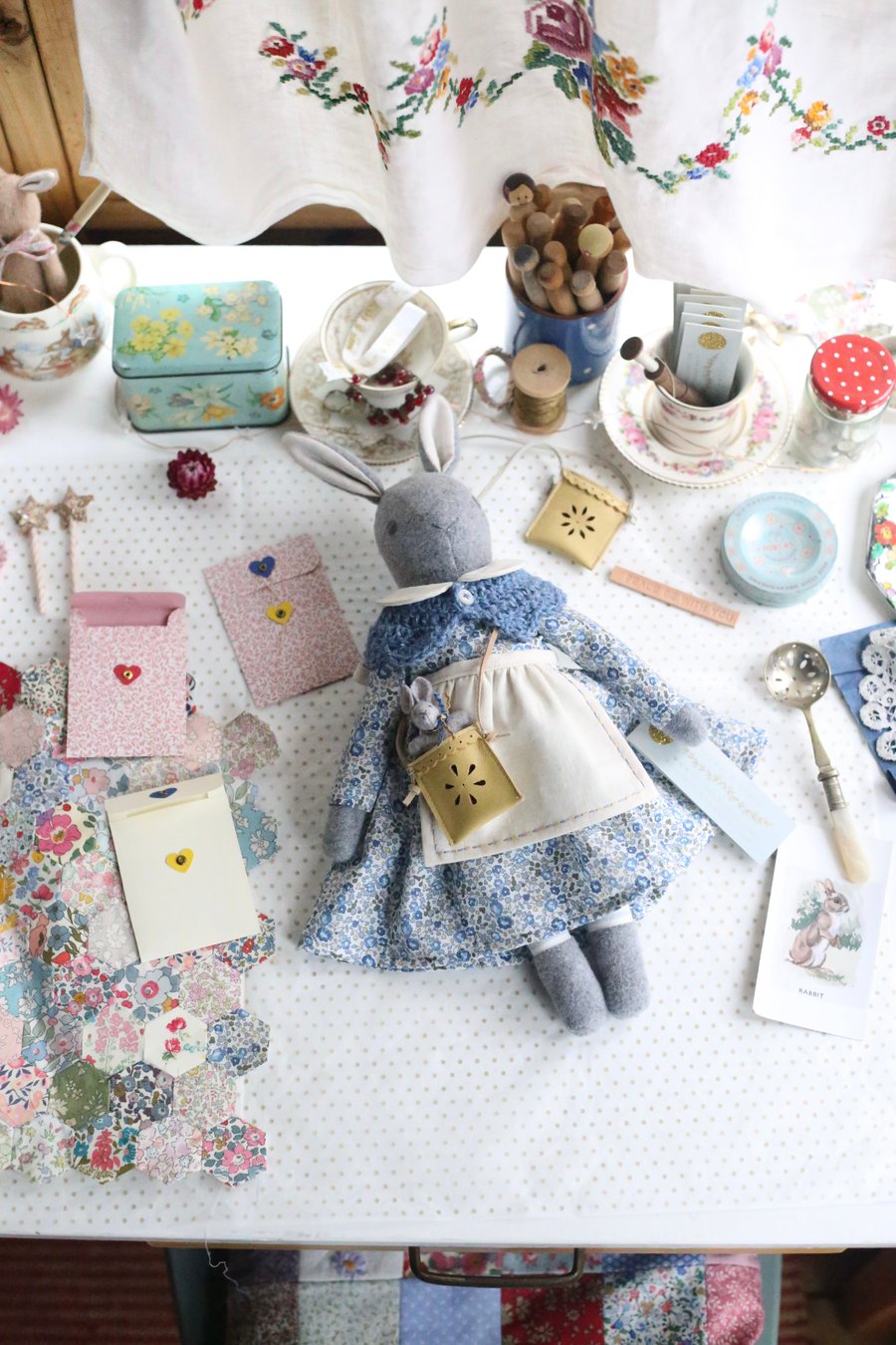 Heirloom Liberty Bunny - Medium size Eloise Blue