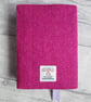 A6 'Harris Tweed®' Notebook Cover - Magenta Herringbone & Liberty London Print - Image 5