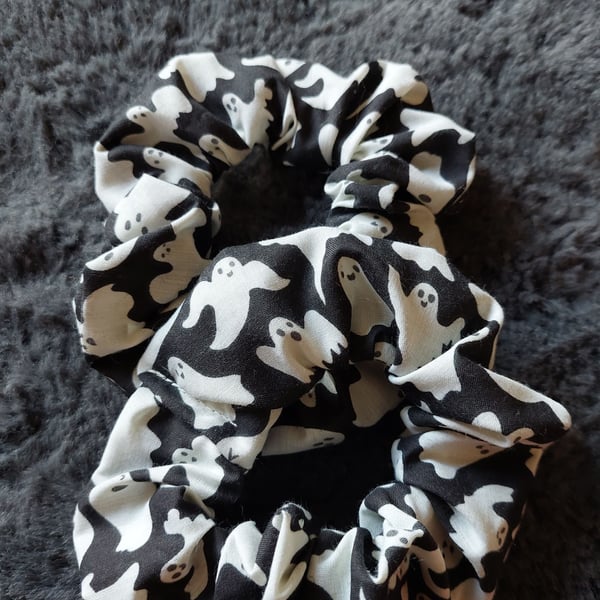 black and white ghost scrunchie